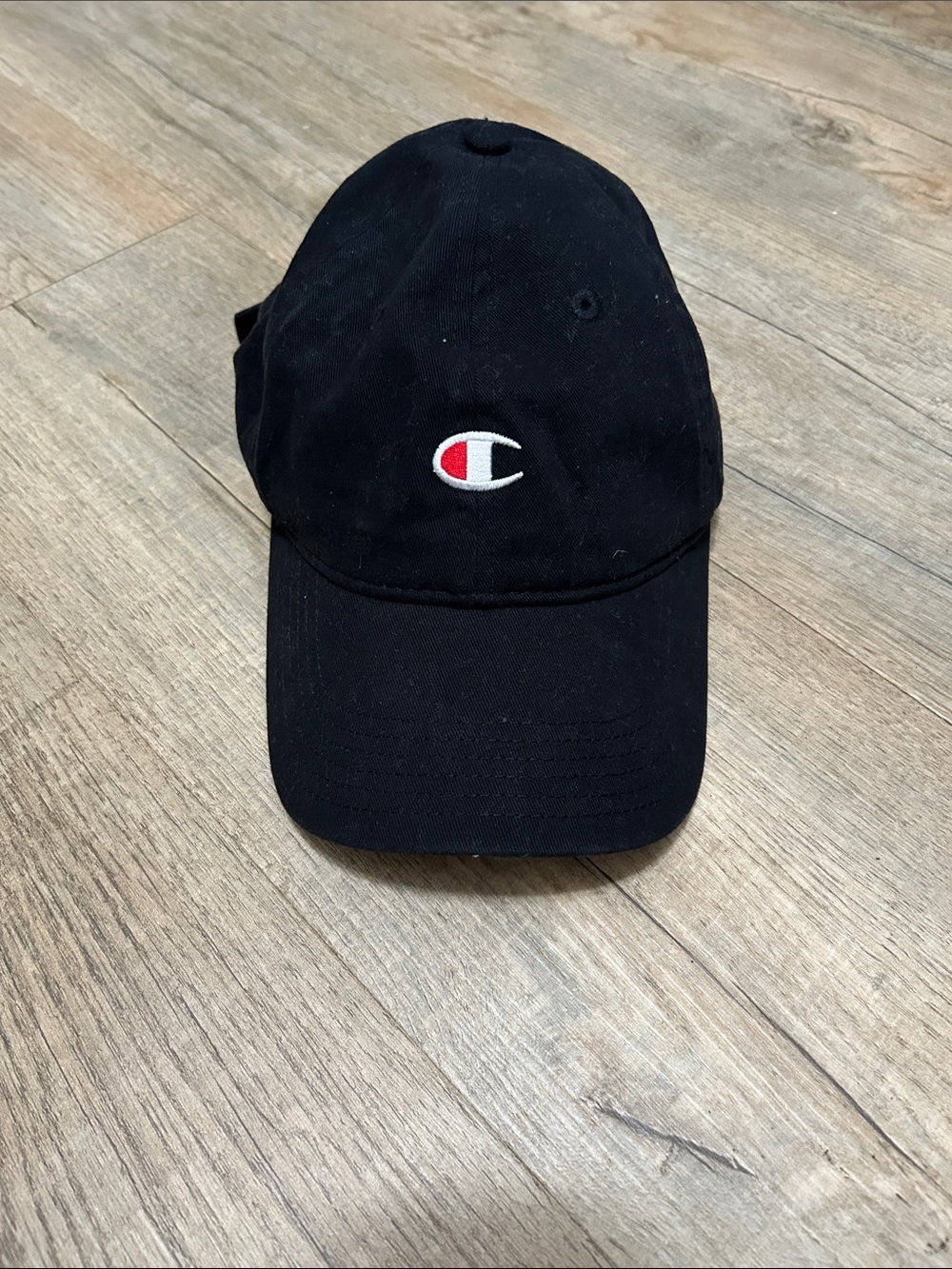 Champion Kids Black Cap with Embroidered Red & White Logo